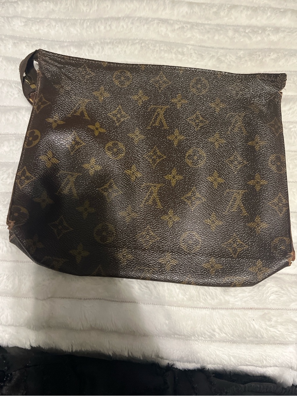 Louis Vuitton Monogram Vintage Toiletry Pouch Cosmetic Case AS IS